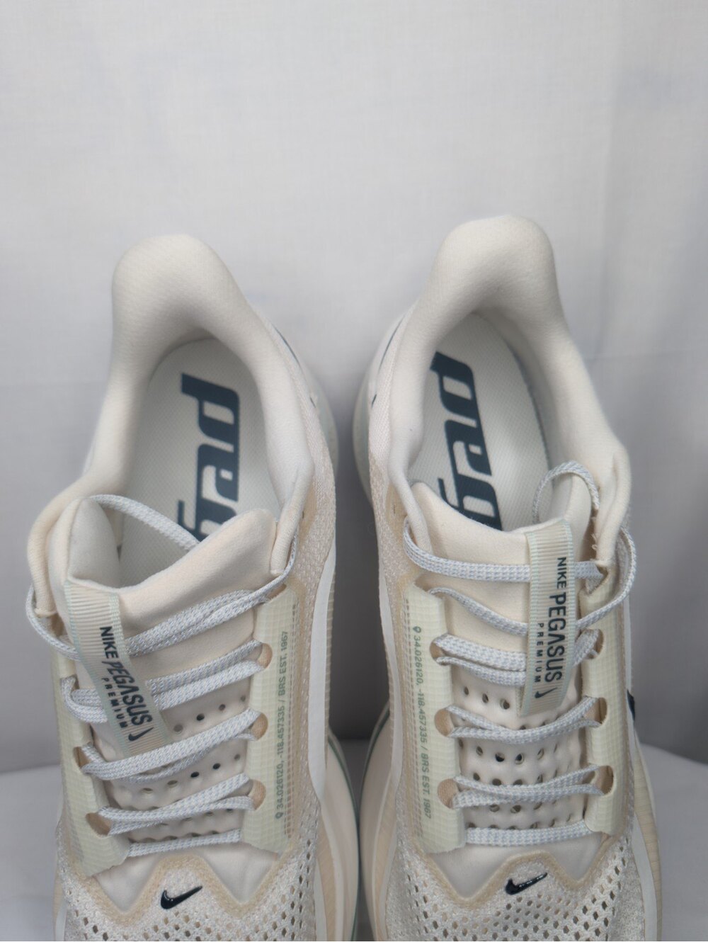 Nike Air Zoom Pegasus 37 Running Shoes - White/Beige, Men's Size 15